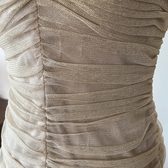 Tadashi Shoji Gold Mesh Sweetheart Dress 12 EUC - Picture 6 of 16